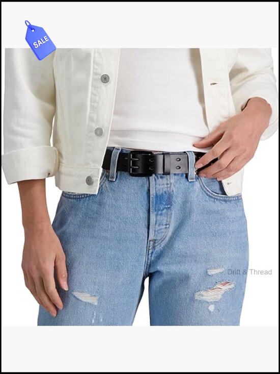 Fully Adjustable Double Prong Buckle Belt - Faux Leather main image 6